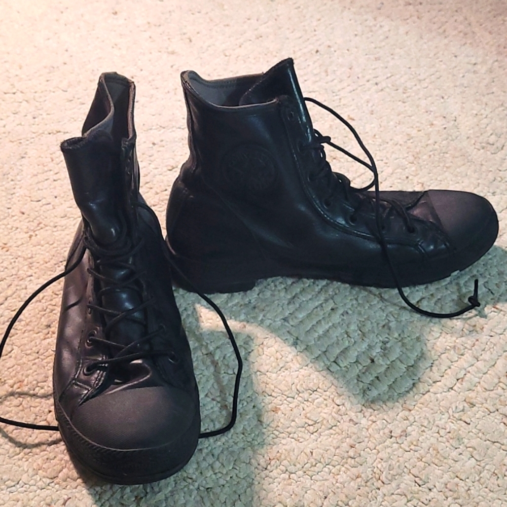 Leather Converse Chuck Taylor Combat Boots